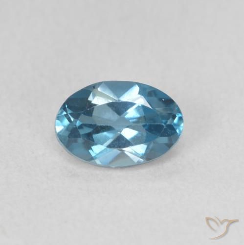 0.61ct Natural Azul Londres Topacio, Ovalada, VVS