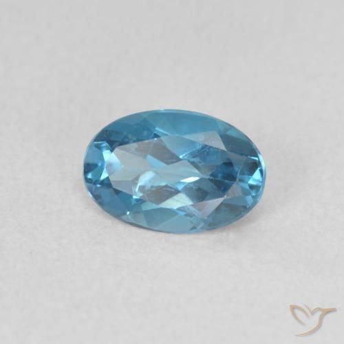 Topacio Azul Londres natural de 0.50 ct, Ovalada, VVS