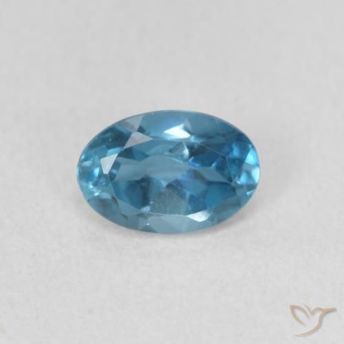 0.56ct Natural Azul Londres Topacio, Ovalada, VVS
