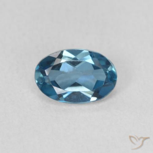 0.58ct Natural Azul Londres Topacio, Ovalada, VVS