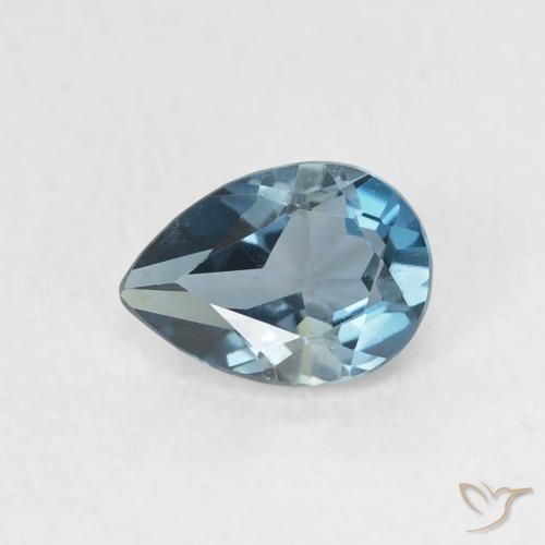 0.85ct Natural Azul Londres Topacio, En forma de pera, VVS