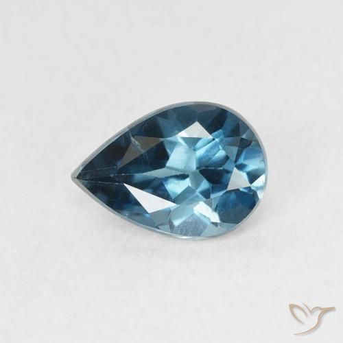 0.74ct Natural Azul Londres Topacio, En forma de pera, VVS