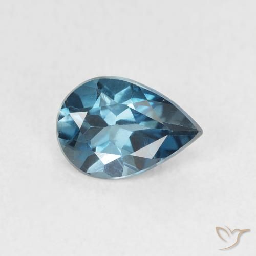 Topacio Azul Londres natural de 0.74 ct, En forma de pera, VVS