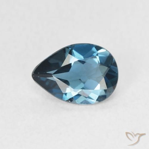 0.72ct Natural Azul Londres Topacio, En forma de pera, VVS, Photo A