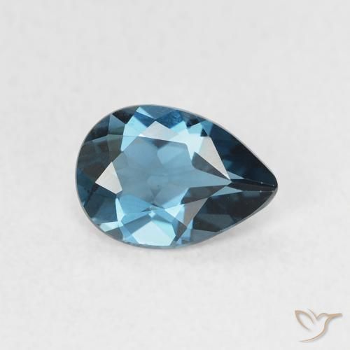 Topacio Azul Londres natural de 0.72 ct, En forma de pera, VVS