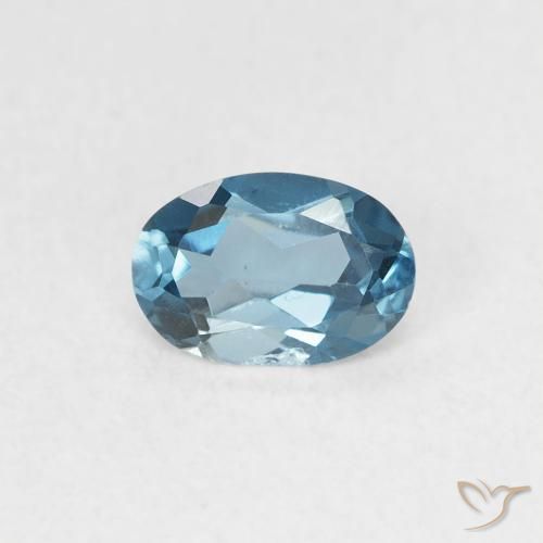 0.56ct Natural Azul Londres Topacio, Ovalada, VVS