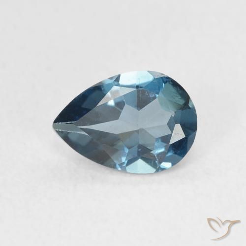 0.75ct Natural Azul Londres Topacio, En forma de pera, VVS
