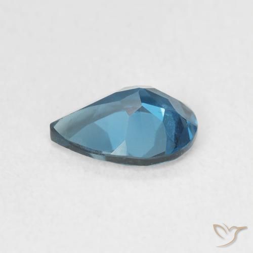Topacio Azul Londres natural de 0.75 ct, En forma de pera, VVS