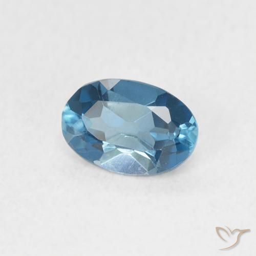 Topacio Azul Londres natural de 0.57 ct, Ovalada, VVS