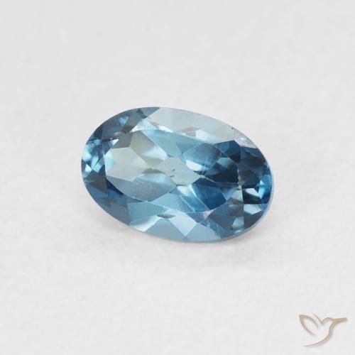 Topacio Azul Londres natural de 0.65 ct, Ovalada, VVS