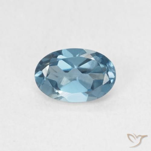 0.55ct Natural Azul Londres Topacio, Ovalada, VVS