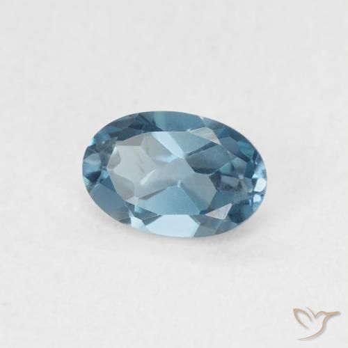 Topacio Azul Londres natural de 0.55 ct, Ovalada, VVS