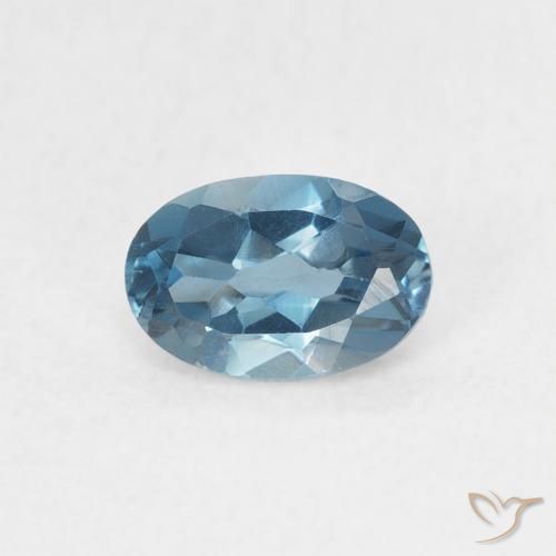 0.57ct Natural Azul Londres Topacio, Ovalada, VVS