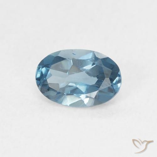 Topacio Azul Londres natural de 0.57 ct, Ovalada, VVS