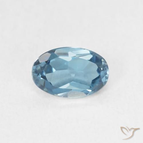 0.60ct Natural Azul Londres Topacio, Ovalada, VVS