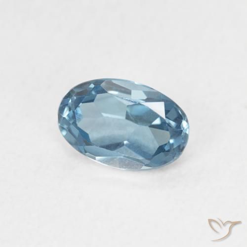 Topacio Azul Londres natural de 0.60 ct, Ovalada, VVS