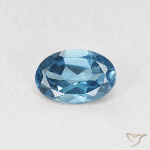 0.63ct Natural Azul Londres Topacio, Ovalada, VVS