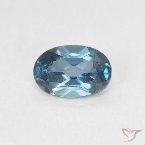 0.63ct Natural Azul Londres Topacio, Ovalada, VVS