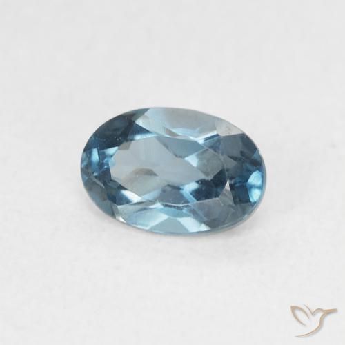 Topacio Azul Londres natural de 0.63 ct, Ovalada, VVS