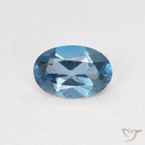 0.57ct Natural Azul Londres Topacio, Ovalada, VVS