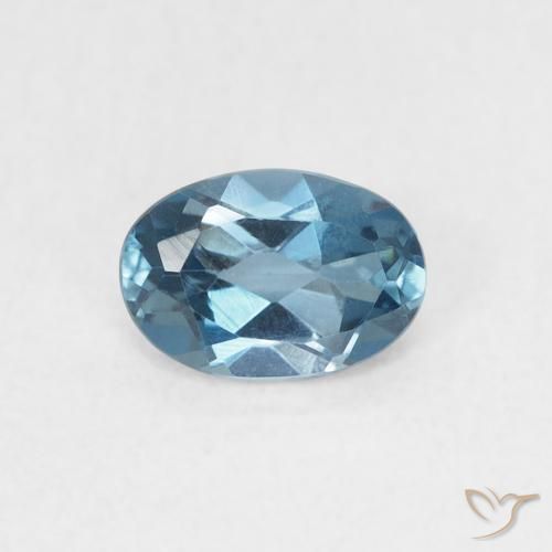 0.62ct Natural Azul Londres Topacio, Ovalada, VVS