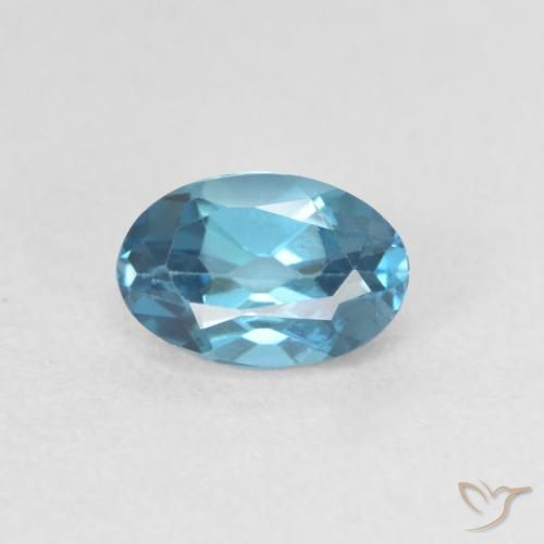 0.66ct Natural Azul Londres Topacio, Ovalada, VVS