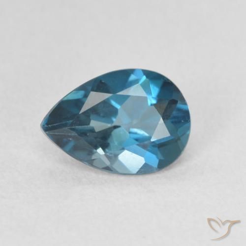 0.73ct Natural Azul Londres Topacio, En forma de pera, VVS