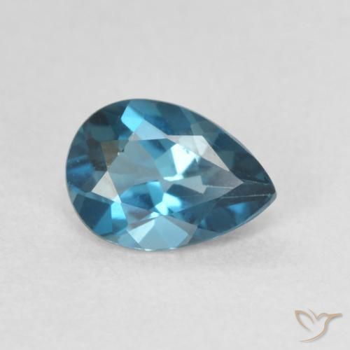 Topacio Azul Londres natural de 0.73 ct, En forma de pera, VVS