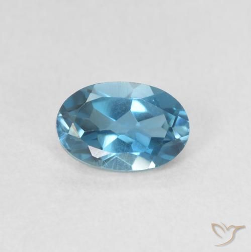 0.61ct Natural Azul Londres Topacio, Ovalada, VVS