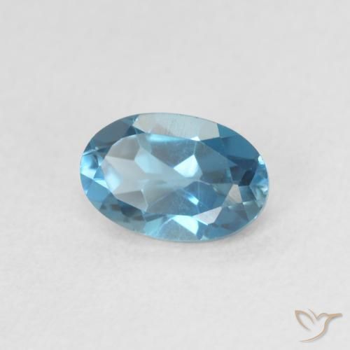 Topacio Azul Londres natural de 0.61 ct, Ovalada, VVS