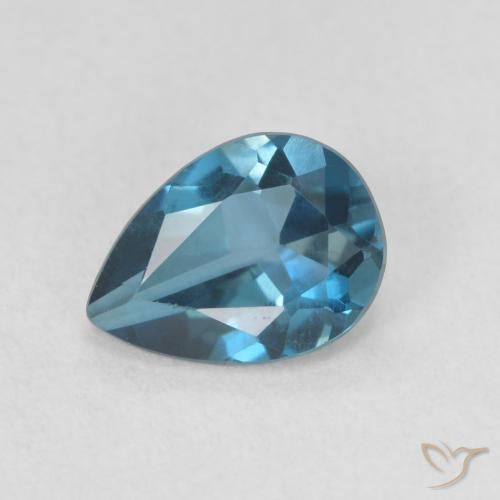0.77ct Natural Azul Londres Topacio, En forma de pera, VVS