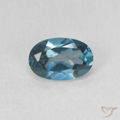 0.67ct Natural Azul Londres Topacio, Ovalada, VVS