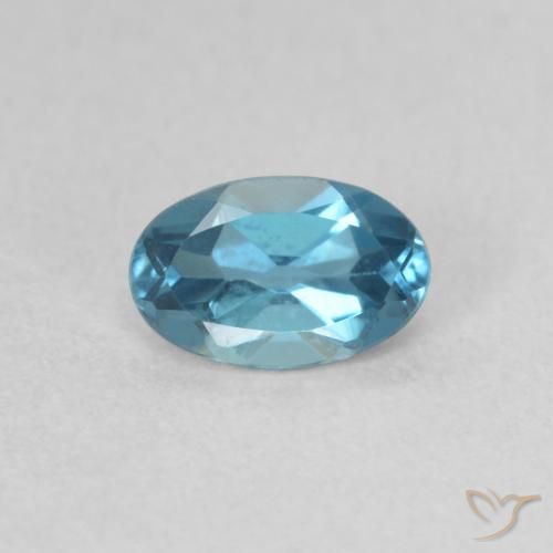 0.53ct Natural Azul Londres Topacio, Ovalada, VVS