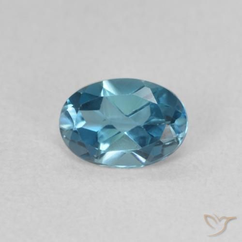 0.60ct Natural Azul Londres Topacio, Ovalada, VVS