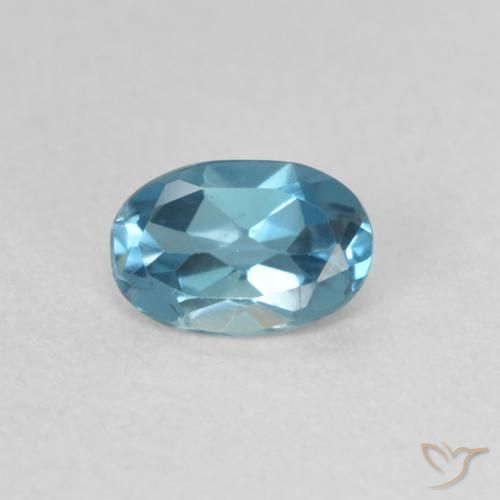 0.52ct Natural Azul Londres Topacio, Ovalada, VVS