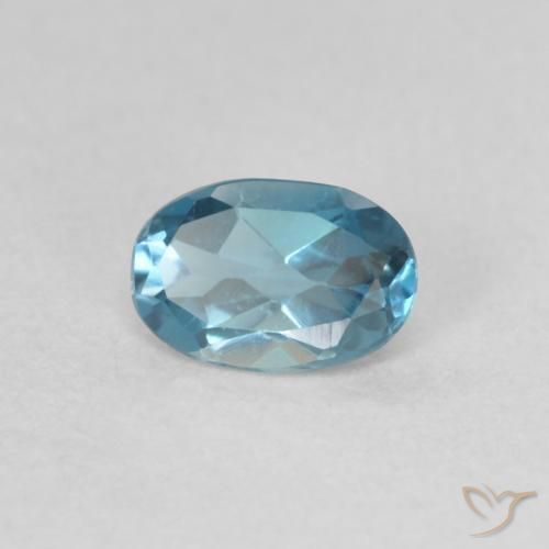 Topacio Azul Londres natural de 0.52 ct, Ovalada, VVS