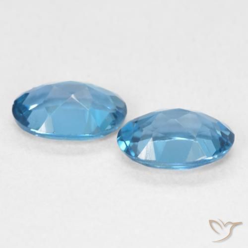 Gemas de Topacio Azul Londres natural de 0.98 ct, Ovalada, VVS-VS