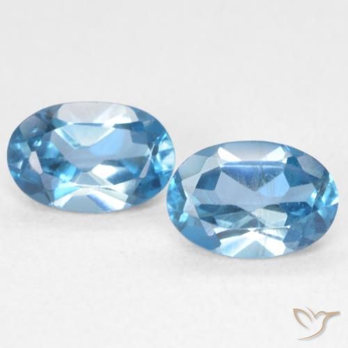 1.16ctw Natural Azul Londres Topacio, Ovalada, VVS-VS