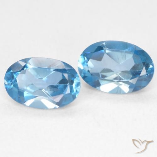 Gemas de Topacio Azul Londres natural de 1.16 ct, Ovalada, VVS-VS