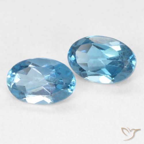 Gemas de Topacio Azul Londres natural de 1.14 ct, Ovalada, VVS-VS
