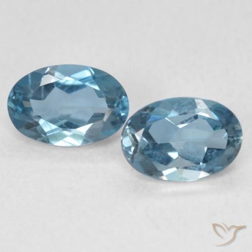 1.15ctw Natural Azul Londres Topacio, Ovalada, VVS-VS