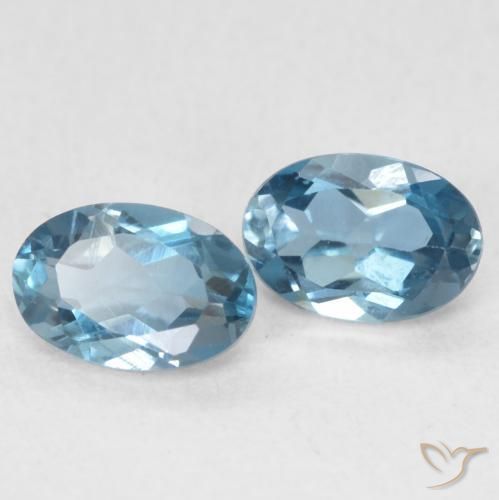 Gemas de Topacio Azul Londres natural de 1.15 ct, Ovalada, VVS-VS