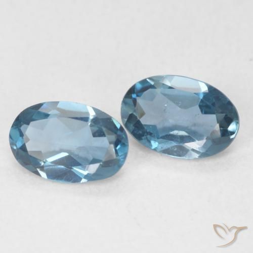 Gemas de Topacio Azul Londres natural de 0.92 ct, Ovalada, VS