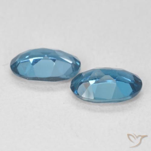 Gemas de Topacio Azul Londres natural de 0.92 ct, Ovalada, VS