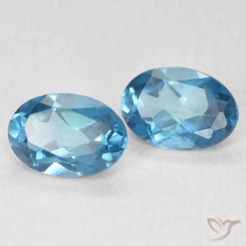 Gemas de Topacio Azul Londres natural de 1.18 ct, Ovalada, VS