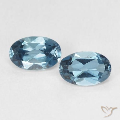 1.22ctw Natural Azul Londres Topacio, Ovalada, VVS-VS