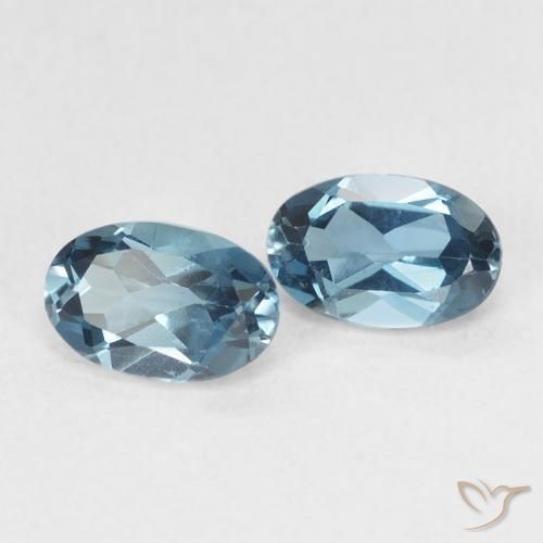 Gemas de Topacio Azul Londres natural de 1.22 ct, Ovalada, VVS-VS