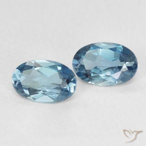 Gemas de Topacio Azul Londres natural de 0.95 ct, Ovalada, VVS-VS