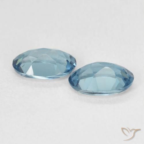 Gemas de Topacio Azul Londres natural de 0.95 ct, Ovalada, VVS-VS