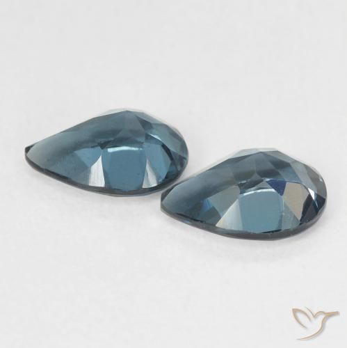 Gemas de topacio azul natural de 1,51 ct, en forma de pera, VVS-VS
